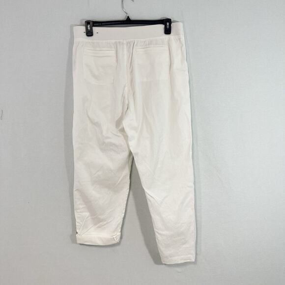 Soft Surroundings Medina Pants Womens Size XL White Pockets Roll Tab Hem Comfort - Picture 8 of 12